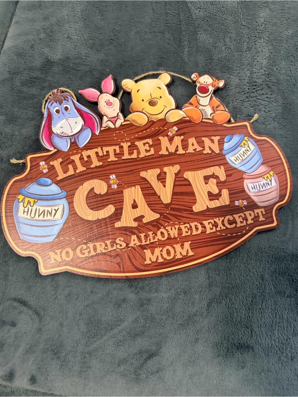 Little Man Cave Winnie the Pooh Wall Sign - Brown & Yellow